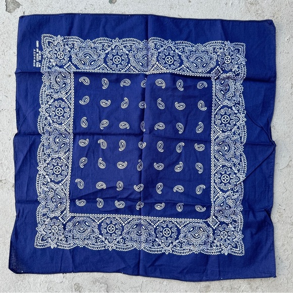 Navy Blue and White Bandana - Picture 9 of 12
